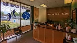 Beaverton Chiropractic Clinic reception front desk and waiting room.