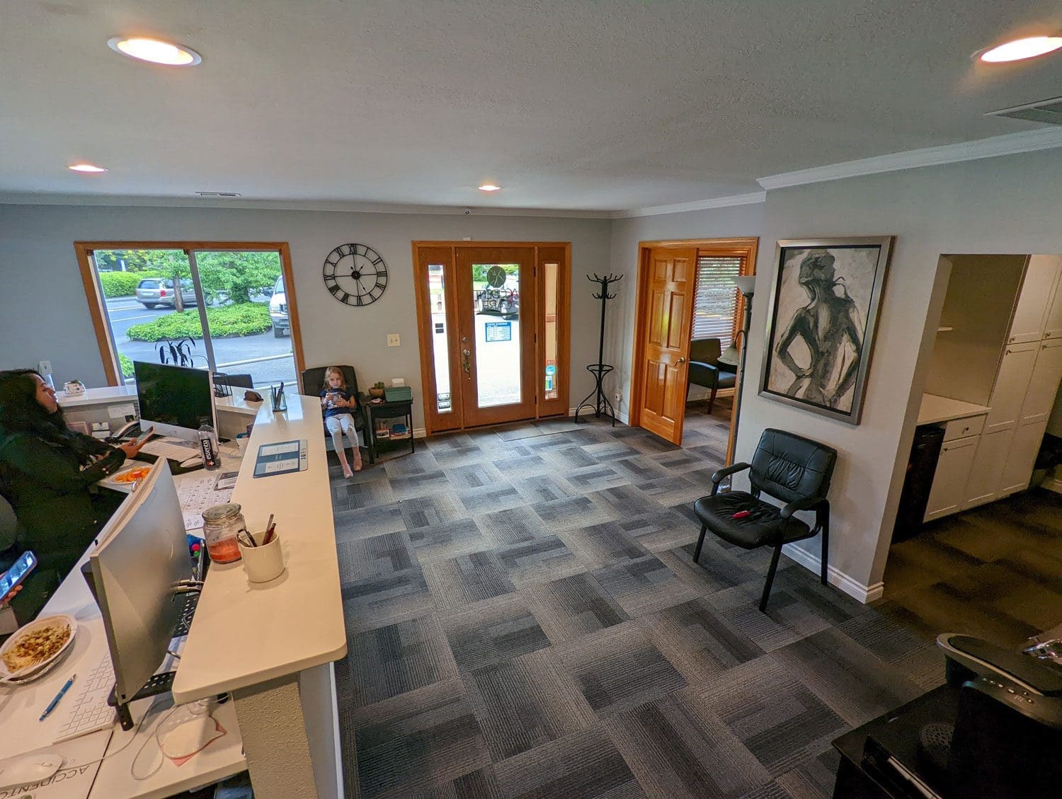 Hillsboro Chiropractic Clinic reception area and waiting room.