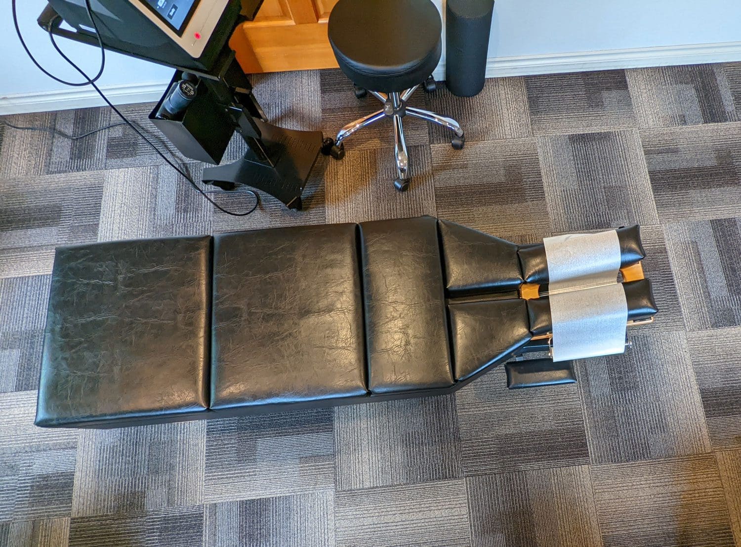 Hillsboro Clinic's chiropractic adjustment table.