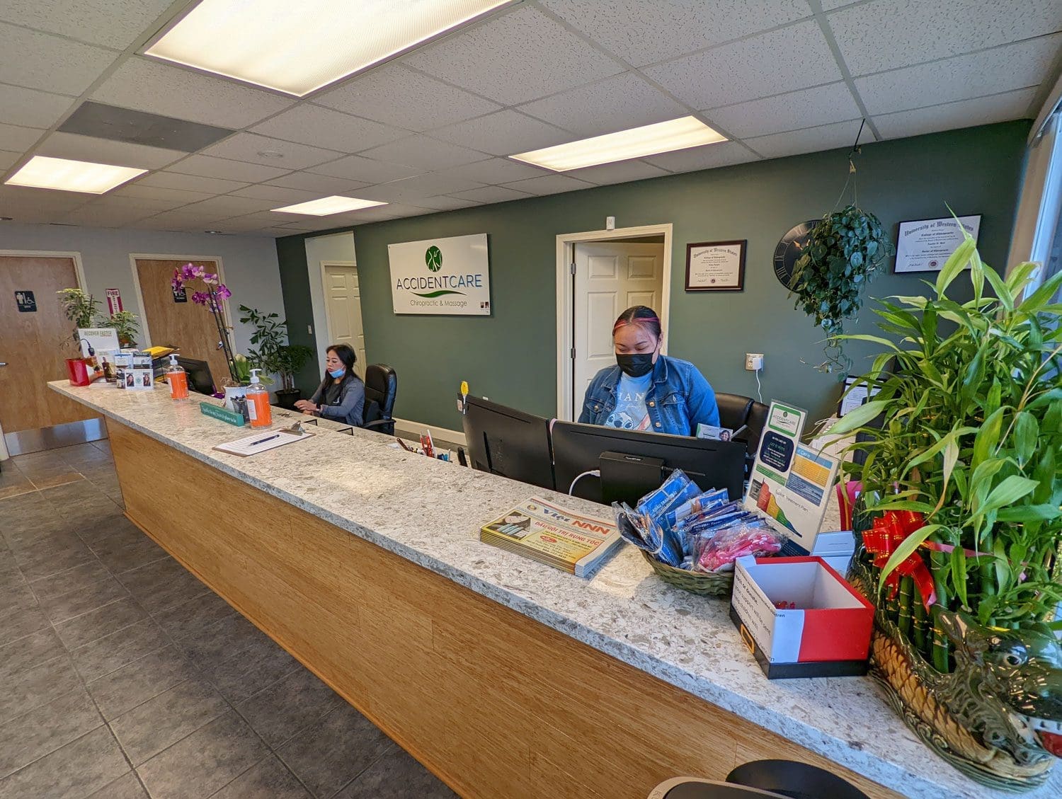 NE Portland Chiropractic clinic reception area.