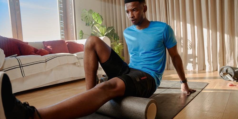 A man is struggling with hamstring pain.