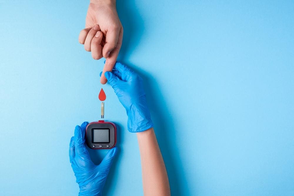 Getting a blood test for diabetes.