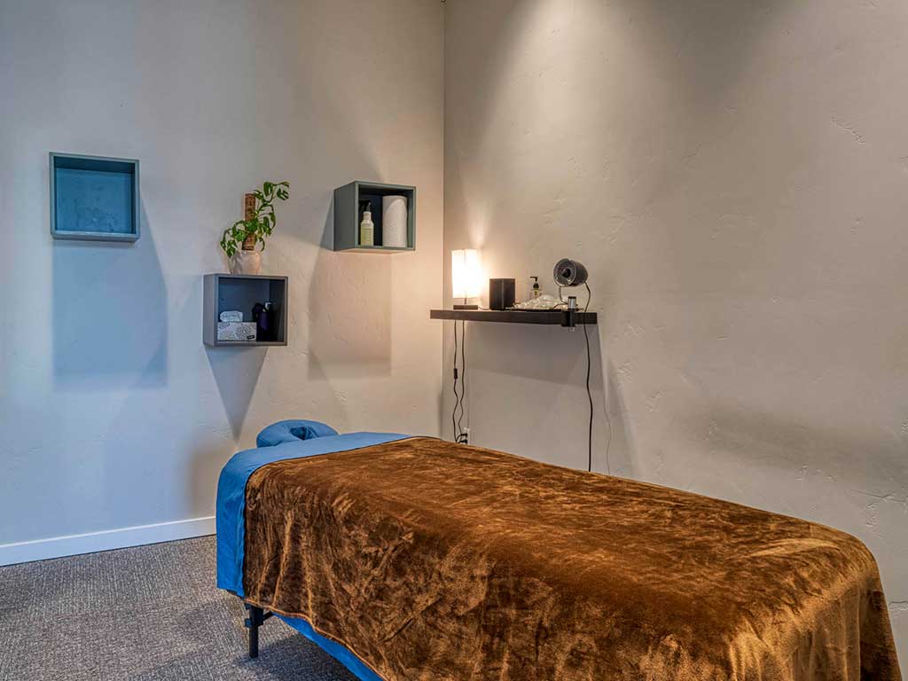 Massage treatment room at Accident Care Bend Chiropractic Clinic.