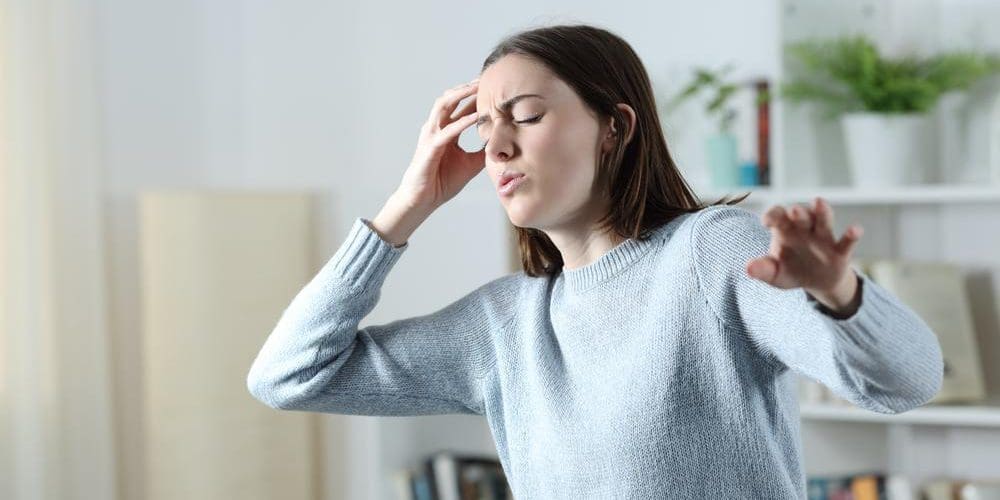 A woman is suffering from POTs.