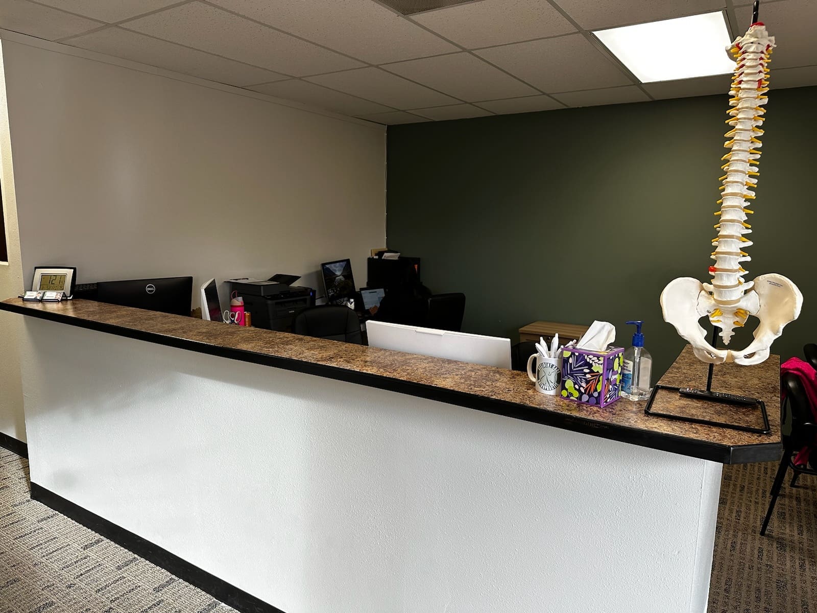 Accident Care Chiropractic Pasco front desk at clinic.
